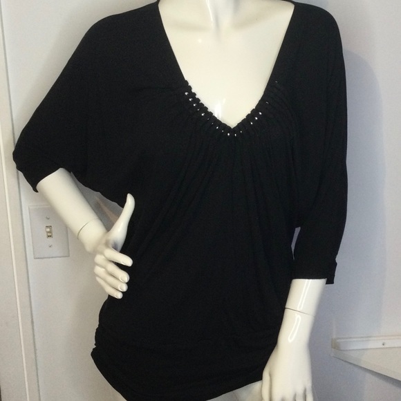 White House Black Market Beaded Ruffled Large - Picture 1 of 8